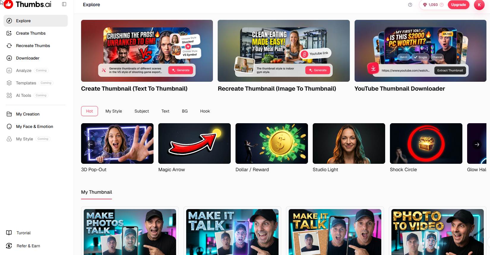 Create YouTube Thumbnails Faster with Thumbs AI