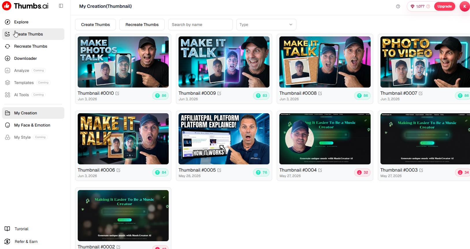Create YouTube Thumbnails Faster with Thumbs AI
