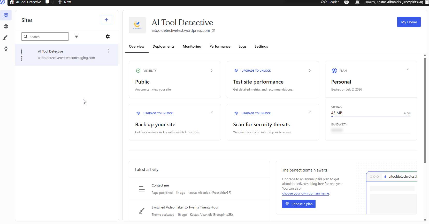 Building an AI Tools Portfolio on WordPress.com