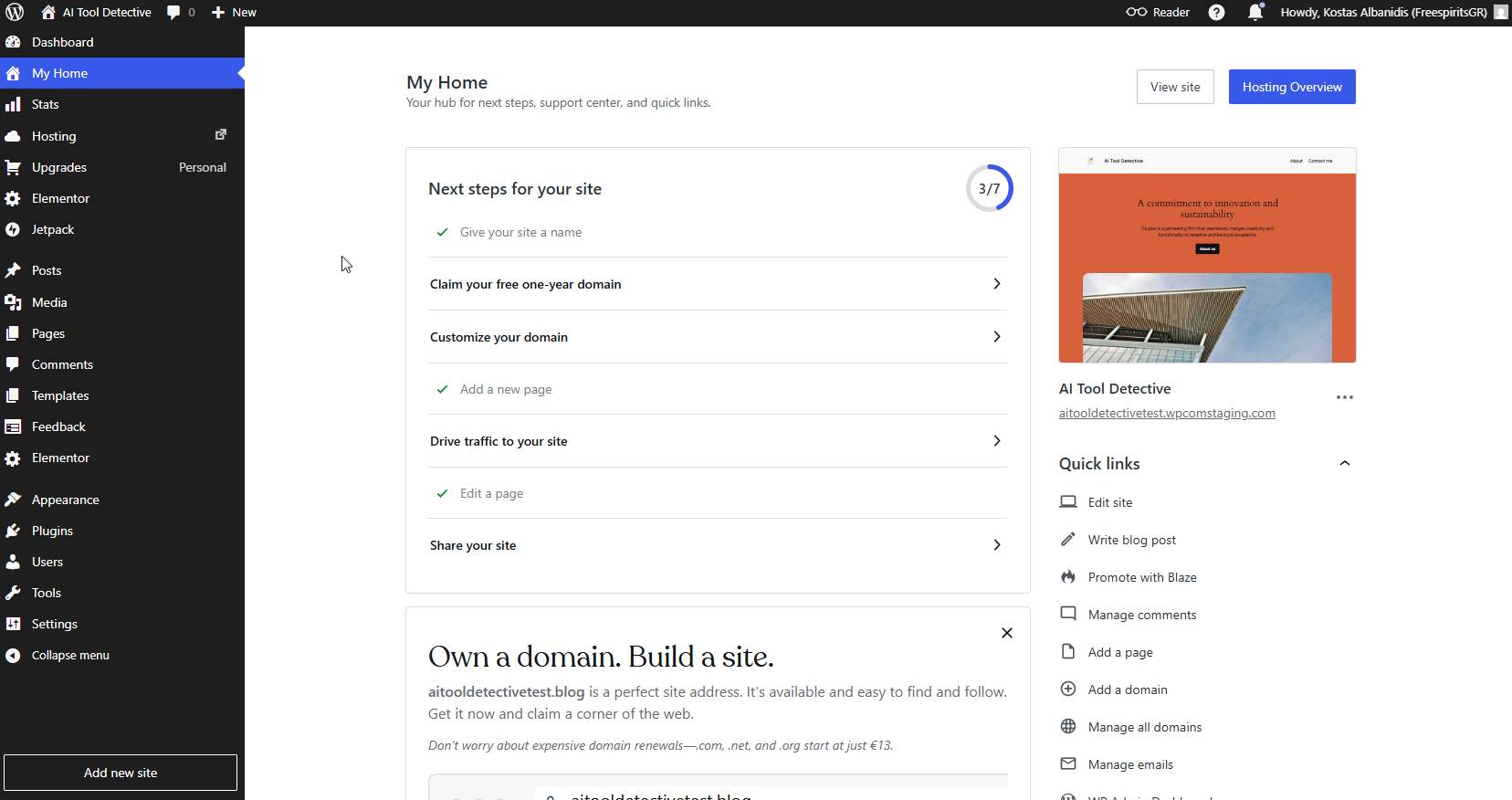 Building an AI Tools Portfolio on WordPress.com
